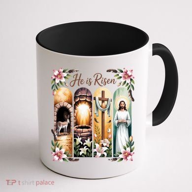 Celebrate Easter Jesus He Is Risen Coffee Mug back