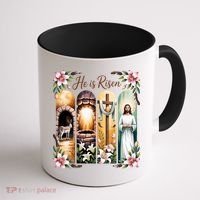 Celebrate Easter Jesus He Is Risen Coffee Mug thumb 1