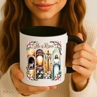 Celebrate Easter Jesus He Is Risen Coffee Mug thumb 3