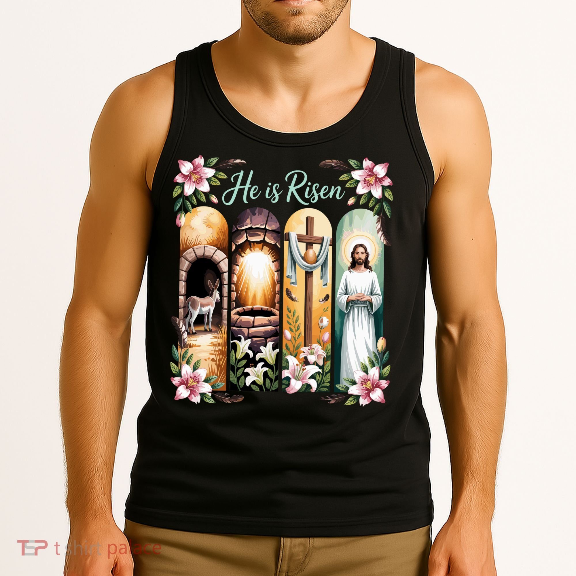 Celebrate Easter Jesus He Is Risen Tank Top
