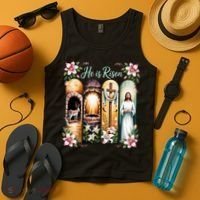Celebrate Easter Jesus He Is Risen Tank Top thumb 4