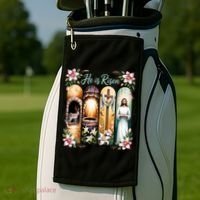 Celebrate Easter Jesus He Is Risen Golf Towel thumb 2