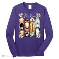 Celebrate Easter Jesus He Is Risen Long Sleeve Shirt thumb 0