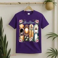 Celebrate Easter Jesus He Is Risen T-Shirt thumb 2