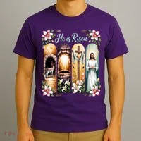 Celebrate Easter Jesus He Is Risen T-Shirt thumb 3
