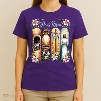 Celebrate Easter Jesus He Is Risen T-Shirt thumb 4