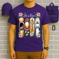 Celebrate Easter Jesus He Is Risen T-Shirt thumb 6