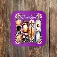 Celebrate Easter Jesus He Is Risen Coaster thumb 0