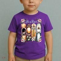 Celebrate Easter Jesus He Is Risen Toddler T-Shirt thumb 2