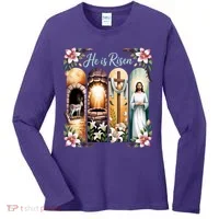 Celebrate Easter Jesus He Is Risen Women's Long Sleeve Shirt thumb 0