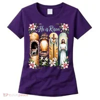 Celebrate Easter Jesus He Is Risen Women's T-Shirt thumb 0