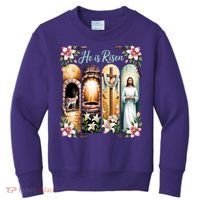 Celebrate Easter Jesus He Is Risen Kids Sweatshirt thumb 0