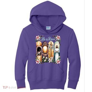 Celebrate Easter Jesus He Is Risen Kids Hoodie