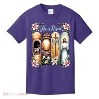 Celebrate Easter Jesus He Is Risen Kids T-Shirt thumb 0