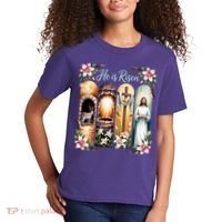 Celebrate Easter Jesus He Is Risen Kids T-Shirt thumb 2