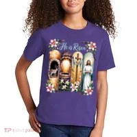 Celebrate Easter Jesus He Is Risen Kids T-Shirt thumb 2