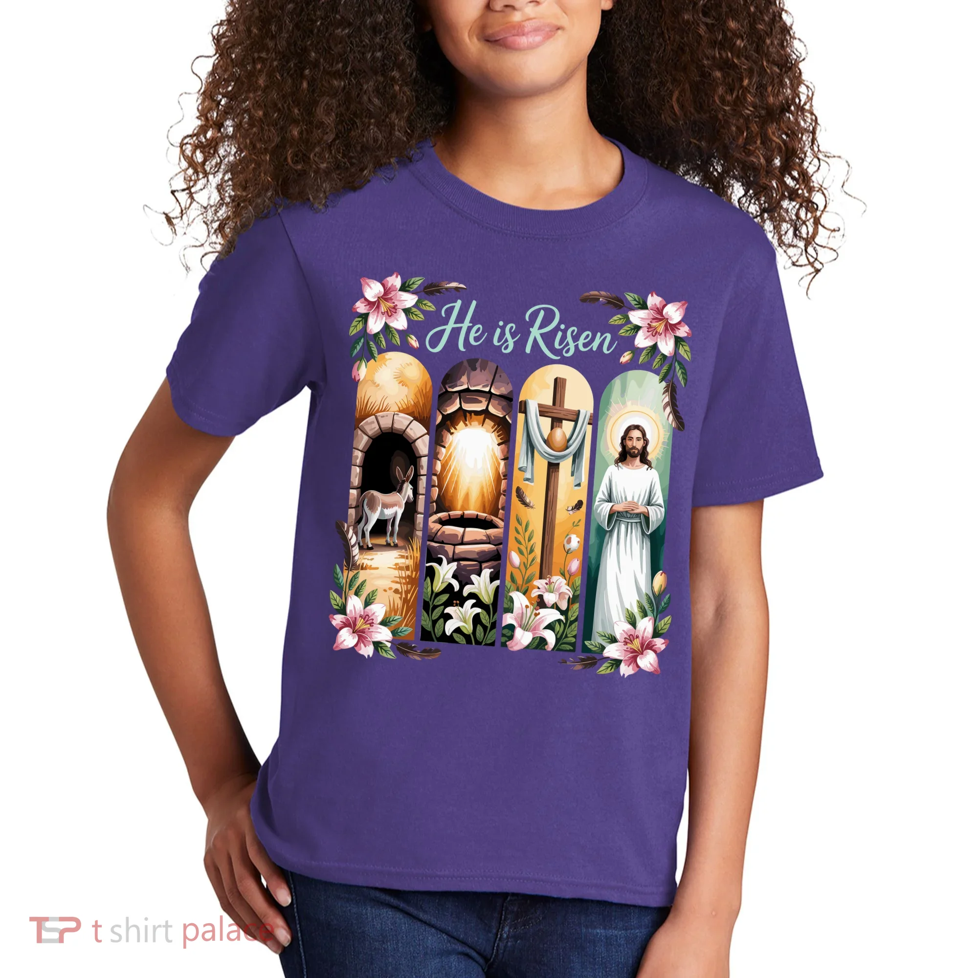 Celebrate Easter Jesus He Is Risen Kids T-Shirt