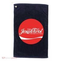 Cool Enjoy Jesus Christ Thou Shalt Mever Thirst Golf Towel thumb 0