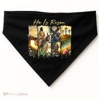 Celebrate Easter Jesus He Is Risen Four Scenes USA-Made Doggie Bandana thumb 0