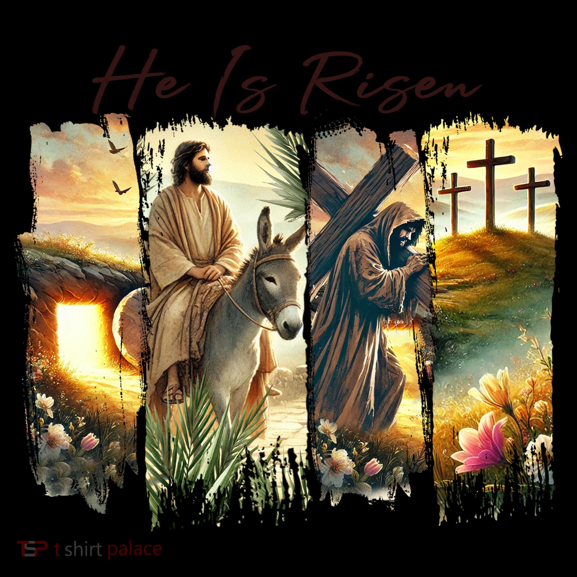 Celebrate Easter Jesus He Is Risen Four Scenes Coffee Mug