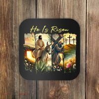 Celebrate Easter Jesus He Is Risen Four Scenes Coaster thumb 0