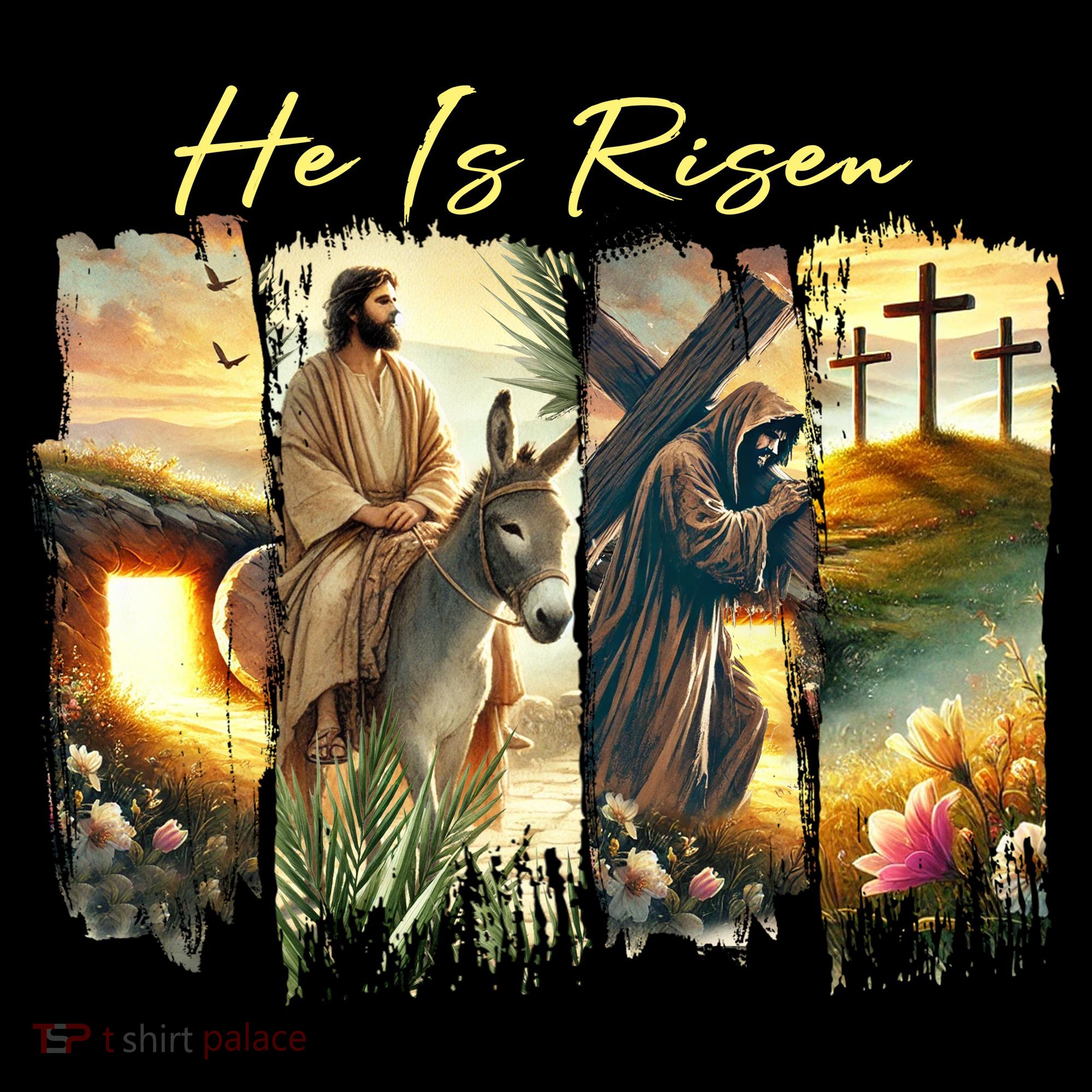 Celebrate Easter Jesus He Is Risen Four Scenes Mousepad