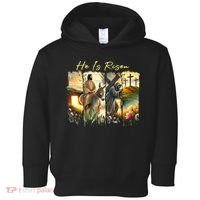 Celebrate Easter Jesus He Is Risen Four Scenes Toddler Hoodie thumb 0