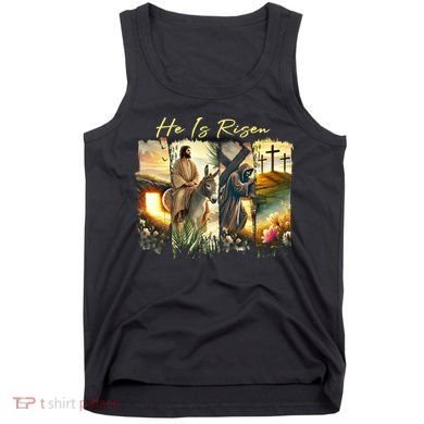 Celebrate Easter Jesus He Is Risen Four Scenes Tank Top