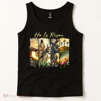Celebrate Easter Jesus He Is Risen Four Scenes Tank Top thumb 2