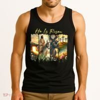 Celebrate Easter Jesus He Is Risen Four Scenes Tank Top thumb 3