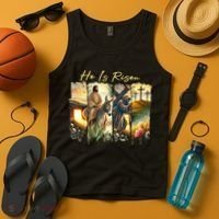Celebrate Easter Jesus He Is Risen Four Scenes Tank Top thumb 4