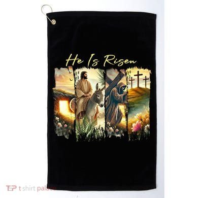 Celebrate Easter Jesus He Is Risen Four Scenes Golf Towel