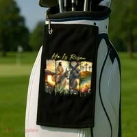 Celebrate Easter Jesus He Is Risen Four Scenes Golf Towel thumb 2