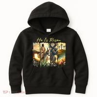 Celebrate Easter Jesus He Is Risen Four Scenes Kids Hoodie thumb 0