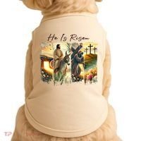 Celebrate Easter Jesus He Is Risen Four Scenes Doggie Tank thumb 0