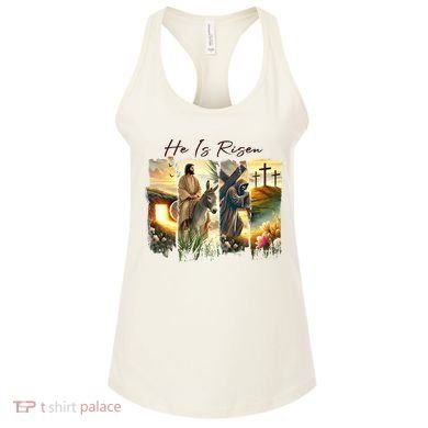Celebrate Easter Jesus He Is Risen Four Scenes Women's Tank Top