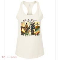 Celebrate Easter Jesus He Is Risen Four Scenes Women's Tank Top thumb 0