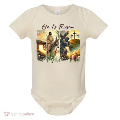Celebrate Easter Jesus He Is Risen Four Scenes Baby Bodysuit