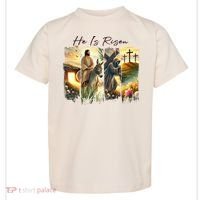 Celebrate Easter Jesus He Is Risen Four Scenes Toddler T-Shirt thumb 0