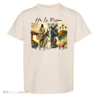 Celebrate Easter Jesus He Is Risen Four Scenes Toddler T-Shirt thumb 0