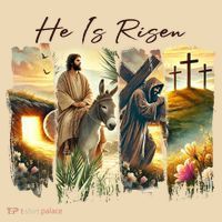 Celebrate Easter Jesus He Is Risen Four Scenes Kids T-Shirt thumb 2