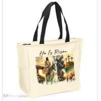 Celebrate Easter Jesus He Is Risen Four Scenes Tote Bag thumb 2