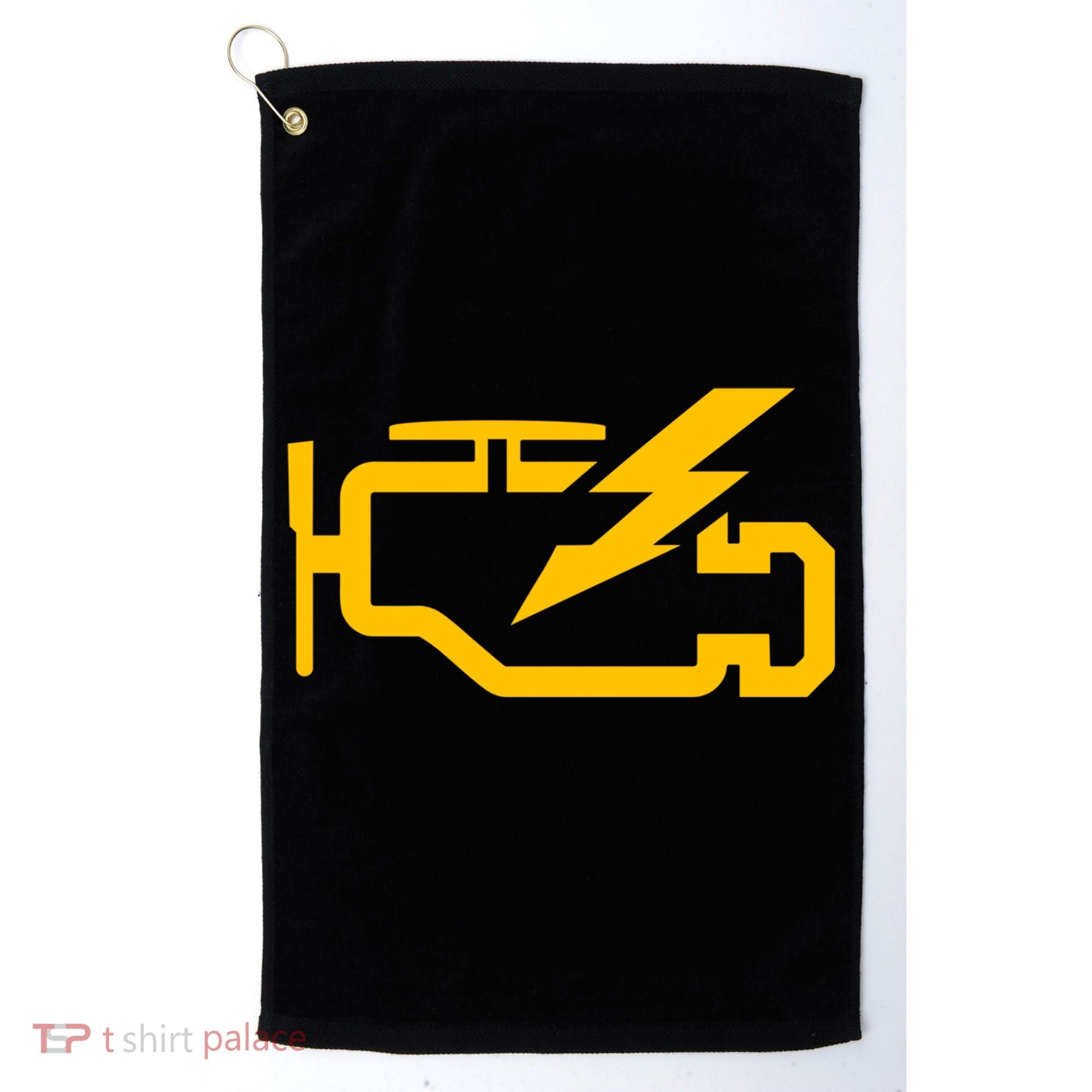 Check Engine Light Funny Automotive Mechanic Meaningful Gift Golf Towel