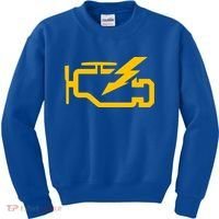 Check Engine Light Funny Automotive Mechanic Meaningful Gift Kids Sweatshirt thumb 0