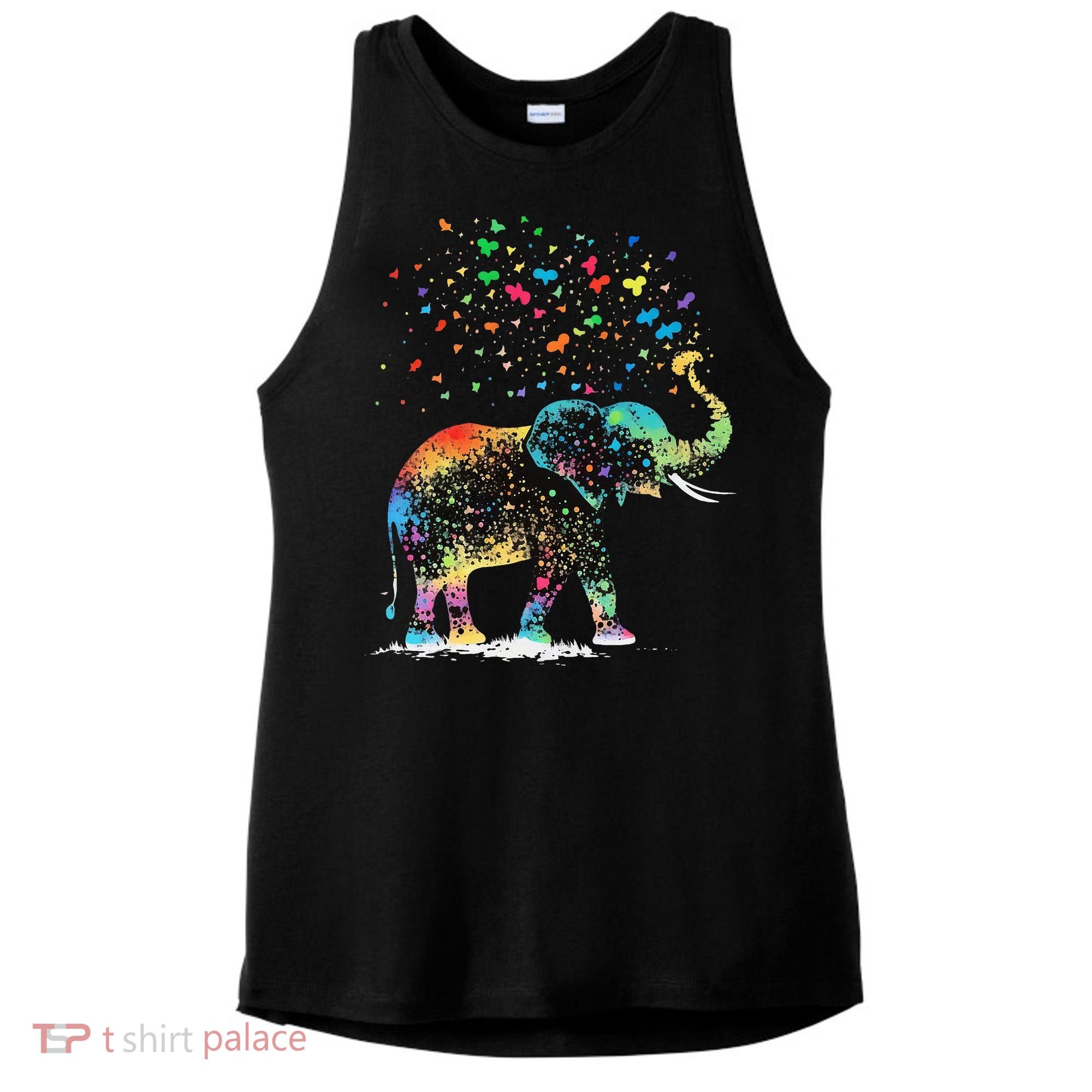 Cute Elephant Lover Animal On Elephant Ladies PosiCharge Tri-Blend Wicking Tank