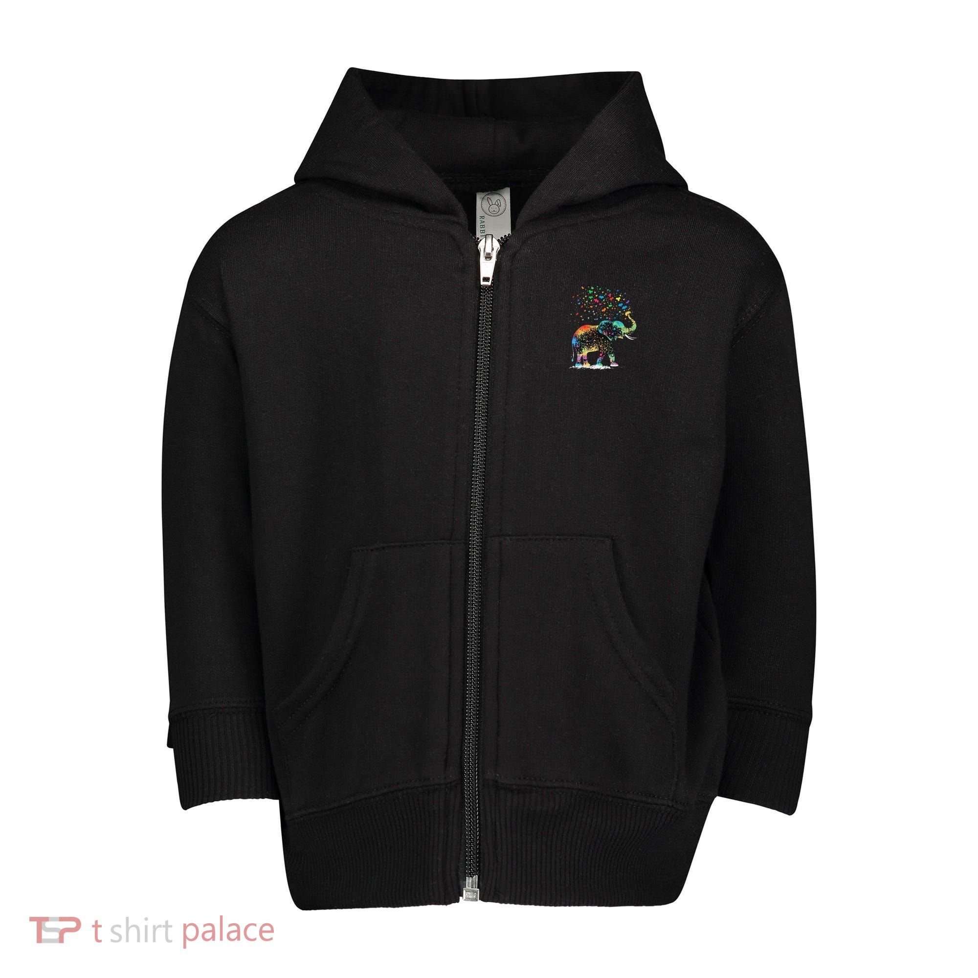 Cute Elephant Lover Animal On Elephant Toddler Zip Fleece Hoodie
