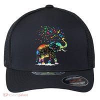 Cute Elephant Lover Animal On Elephant Flexfit Unipanel Trucker Cap thumb 0