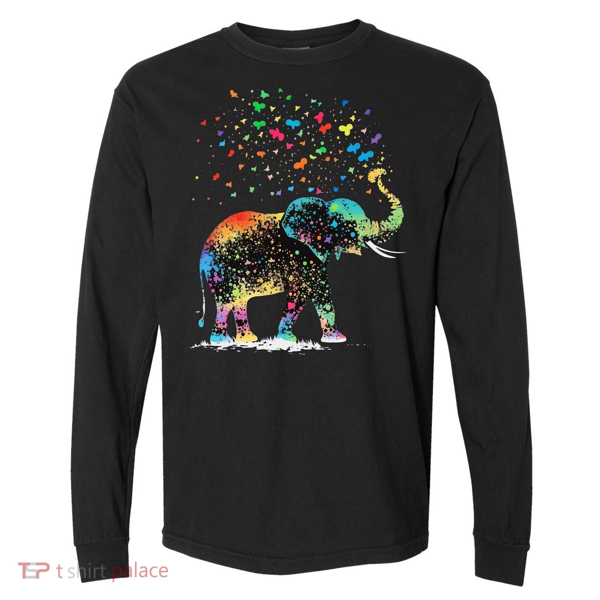 Cute Elephant Lover Animal On Elephant Comfort Colors Heavyweight Long Sleeve T-Shirt