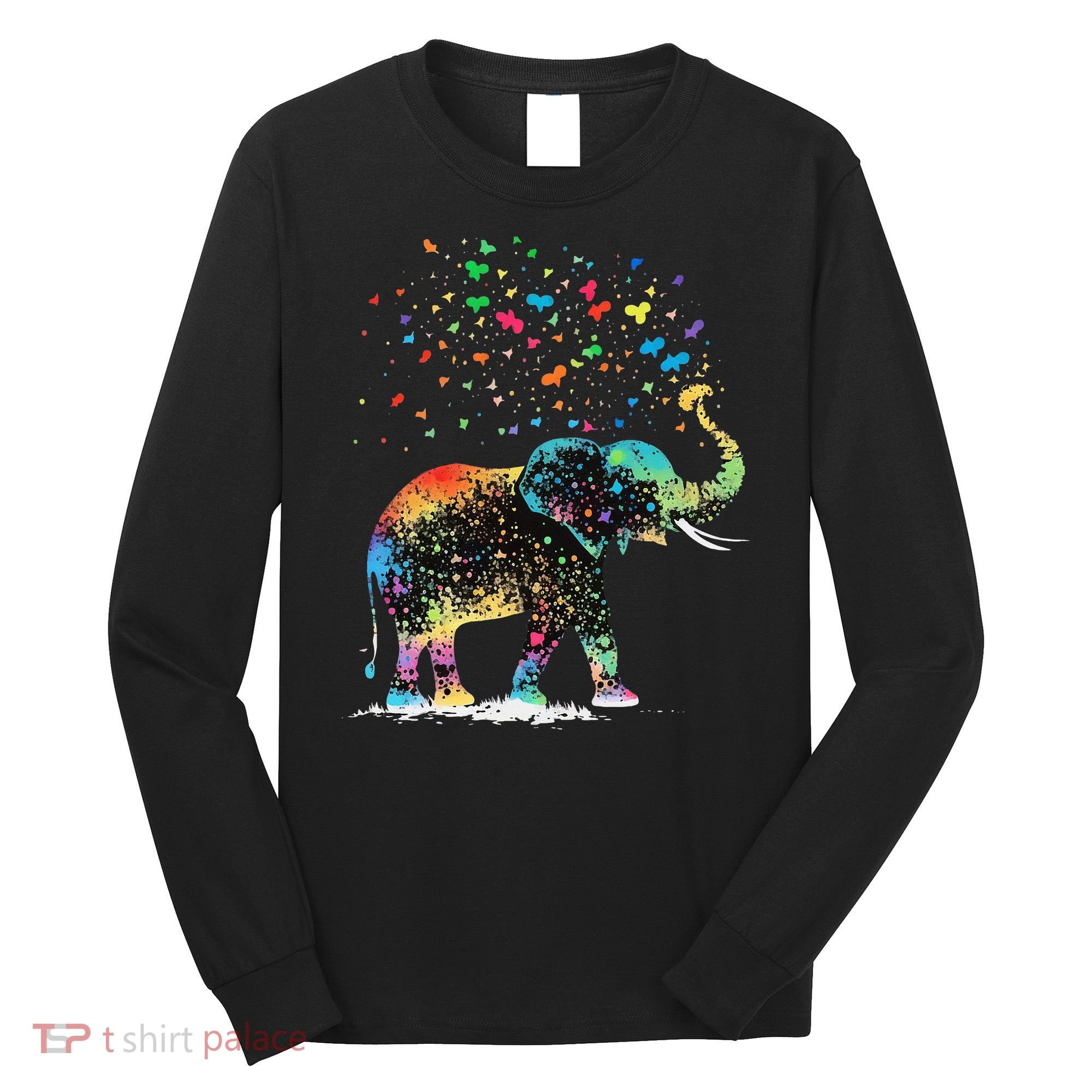 Cute Elephant Lover Animal On Elephant Long Sleeve Shirt