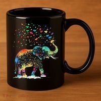 Cute Elephant Lover Animal On Elephant 11oz C Handle Ceramic Mug thumb 3